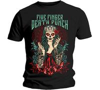 Rock Off Five Finger Death Punch 'Lady Muerta' T-Shirt (Large) Black