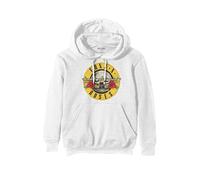 Guns N' Roses Hoodie Classic Band Logo Official Unisex White Pullover S