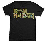 Rock Off Iron Maiden 'Eddie Logo' T-Shirt (Large) Black