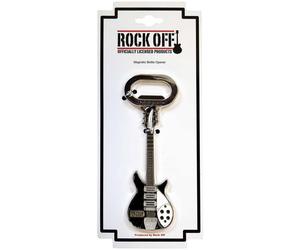Rock Off Mathew Street B&W Guitar Bottle Opener Keyring in Silver Rock Off Silver