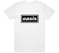 Rock Off Oasis 'Classic Logo' (White) T-Shirt (Large)