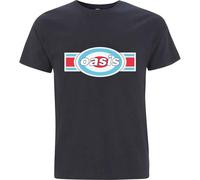 Oasis T Shirt Band Logo Target Oblong Official Mens Navy Blue L