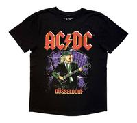 Rock Off officially Licensed Products AC/DC Let There Be Rock Dusseldorf EU Tour 25 T-Shirt in Black | Size: Medium Rock Off officially Licensed Products Black M
