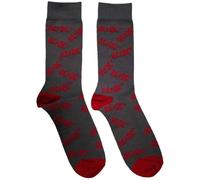 AC/DC Logo Pattern Band Ankle Socks UK Size 6-11, Charcoal, UK Size 6-11