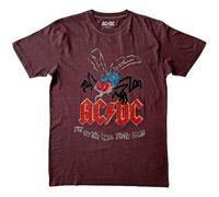 Rock Off officially licensed products AC/DC T Shirt Fly On The Wall Tour Official Mens Maroon Red XL