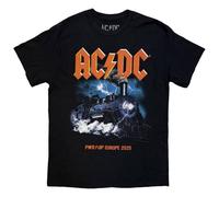 Rock Off officially Licensed Products AC/DC Train EU Tour 25 T-Shirt in Black | Size: Medium Rock Off officially Licensed Products Black M