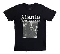 Rock Off officially Licensed Products Alanis Morissette Singing Photo T-Shirt in Black | Size: 2XL Rock Off officially Licensed Products Black 2XL
