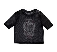 Rock Off officially licensed products Alice Cooper Under My Wheels Mesh Crop Top, Black, XL