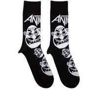 Rock Off officially licensed products Anthrax Faces Pattern B&W Ankle Socks UK Size 7-11, black, M
