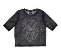 Rock Off officially licensed products Bad Omens Moth Skull Mesh Crop Top S Charcoal