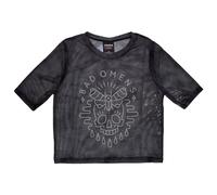 Rock Off officially licensed products Bad Omens Moth Skull Mesh Crop Top XXS Charcoal