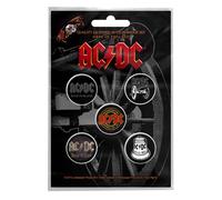 Rock Off officially Licensed Products Badge Pack Albums Hells Bells Band Logo 5 x Pin Button in Black Rock Off officially Licensed Products Black One Size
