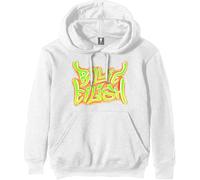 Rock Off officially licensed products Billie Eilish Airbrush Flames White Official Unisex Hoodie Hooded Top (Large)