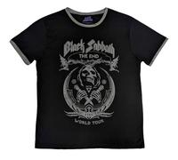 Rock Off officially licensed products Black Sabbath The End Mushroom Cloud Ringer T Shirt M
