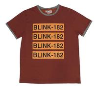 Rock Off officially licensed products Blink-182 Logo Repeat Ringer T Shirt XXL Red