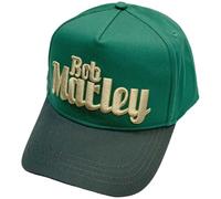 Rock Off Officially Licensed Products Bob Marley Baseball Cap Text Logo Official Trucker, Green, One Size