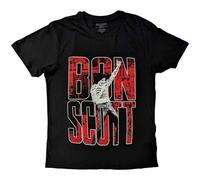 Rock Off officially licensed products Bon Scott Big Type Logo T Shirt S Black