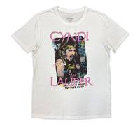 Rock Off officially Licensed Products Cyndi Lauper Singing T-Shirt in White | Size: 2XL Rock Off officially Licensed Products White 2XL
