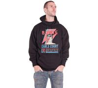 David Bowie Hoodie Earls Court '73 Logo Official Mens Black Pullover XL