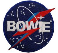 Rock Off officially licensed products David Bowie Space Logo Woven Patch Accessory Size