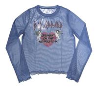 Rock Off officially licensed products Def Leppard Bringin On The Heartbreak Long Sleeve Mesh Crop Top S Blue