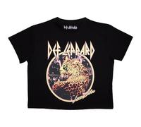 Rock Off officially licensed products Def Leppard Love Bites Band Logo Crop Top, Black, XL