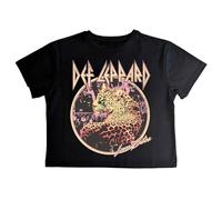 Rock Off officially licensed products Def Leppard Love Bites Band Logo Crop Top L Black