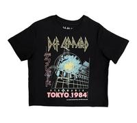 Rock Off officially licensed products Def Leppard Tokyo Crop Top T Shirt XL Black