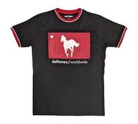 Rock Off officially Licensed Products Deftones Star and Pony Ringer T Shirt XL Black