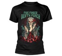 Rock Off Five Finger Death Punch 'Lady Muerta' T-Shirt (2 Extra Large) Black