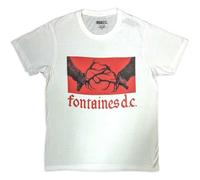 Rock Off officially licensed products Fontaines D C Gothic Band Logo T Shirt S White