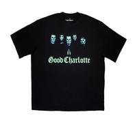Rock Off officially licensed products Good Charlotte Generation RX Skulls Limited Edition 999 Oversized Boxy T Shirt M Black