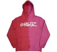 Rock Off officially licensed products Gorillaz Hoodie Two Tone Brush Band Logo Official Mens Red Pullover M