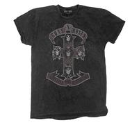 Rock Off officially Licensed Products Guns N' Roses Monochrome Cross Dip Dye T Shirt L
