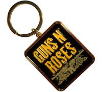 Rock Off officially licensed products Guns N' Roses Stacked Logo Black Keyring Keychain One Size