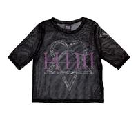 Rock Off officially licensed products HIM Heartagram and Logo Mesh Crop Top XS Black