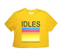 Rock Off officially licensed products Idles Band Logo Crop Top L Yellow