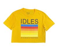 Rock Off officially licensed products Idles Band Logo Crop Top M Yellow