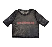 Band Logo Mesh Crop Top Iron Maiden Black M