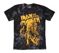 Rock Off officially Licensed Products Iron Maiden Est 1975 Axe Eddie Dye Wash T-Shirt in Black | Size: XL Rock Off officially Licensed Products Black XL