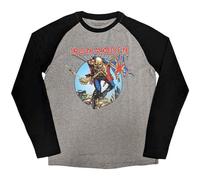 Rock Off officially licensed products Iron Maiden Trooper Burst Logo Raglan T Shirt XXL Grey