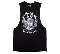 Rock Off officially licensed products Johnny Cash Walk The Line Boots Vest Top M Black