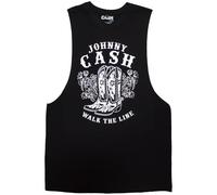 Rock Off officially licensed products Johnny Cash Walk The Line Boots Vest Top M Black