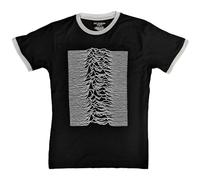 Rock Off officially licensed products Joy Division Ringer T Shirt Unknown Pleasures Logo Official Unisex Black S