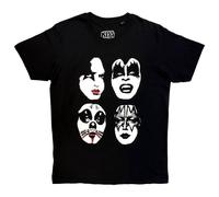 Rock Off officially Licensed Products KISS Stacked Faces Band Logo T-Shirt in Black | Size: Large Rock Off officially Licensed Products Black L