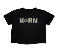 Rock Off officially licensed products Korn Doll Issues Band Logo Crop Top L Black