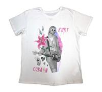 Rock Off officially licensed products Kurt Cobain Flower T Shirt S White