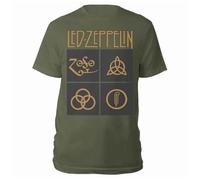 Rock Off officially licensed products Led Zeppelin Gold Symbols Band Logo T Shirt M