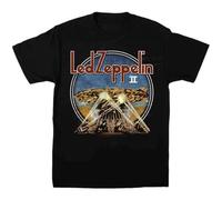 Rock Off officially licensed products Led Zeppelin LZII Searchlights T Shirt S Black