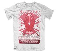 Rock Off officially licensed products Led Zeppelin Mobile Municipal T Shirt L White